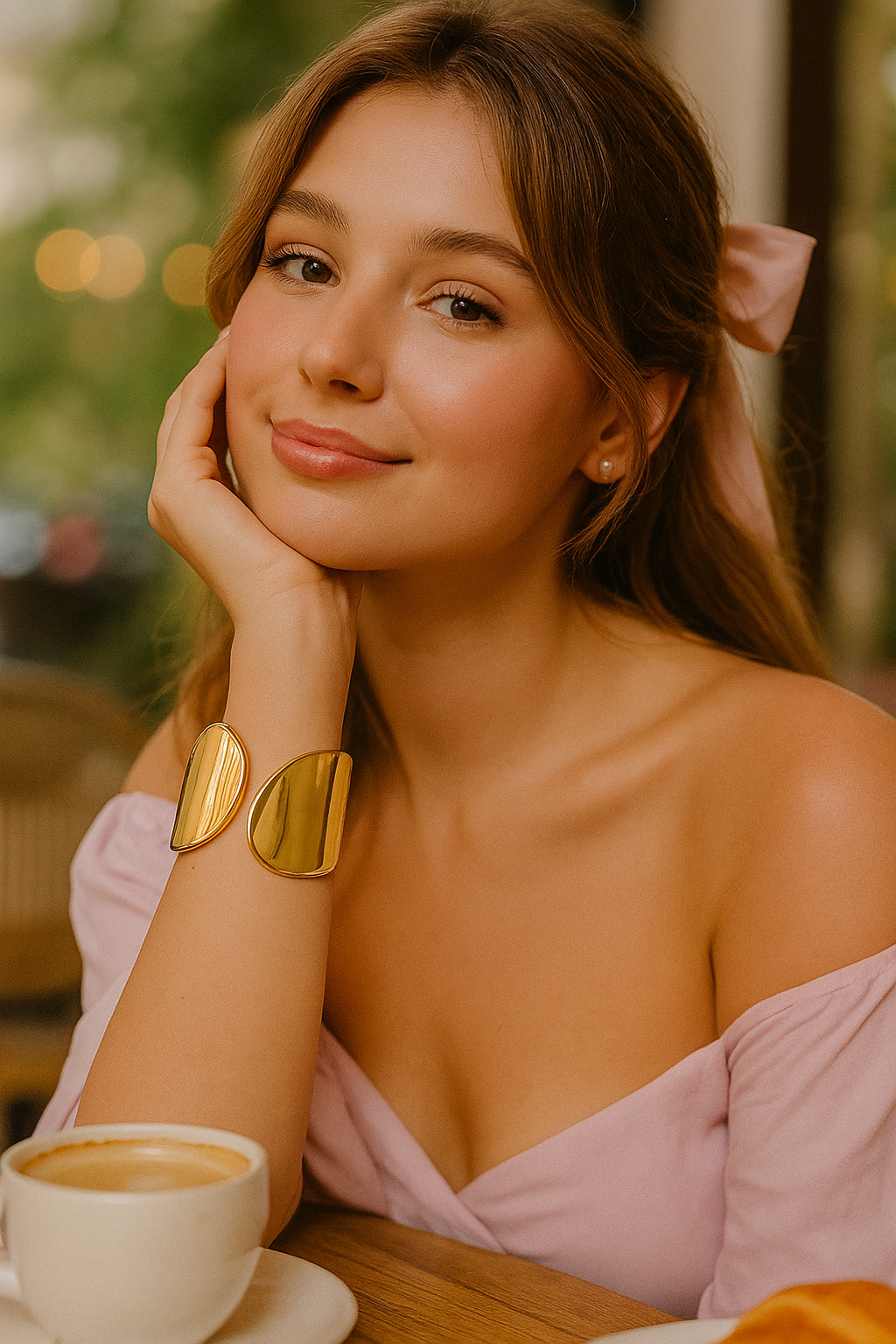 Oval Aura Cuff – Café Date Energy, Wrist Edition