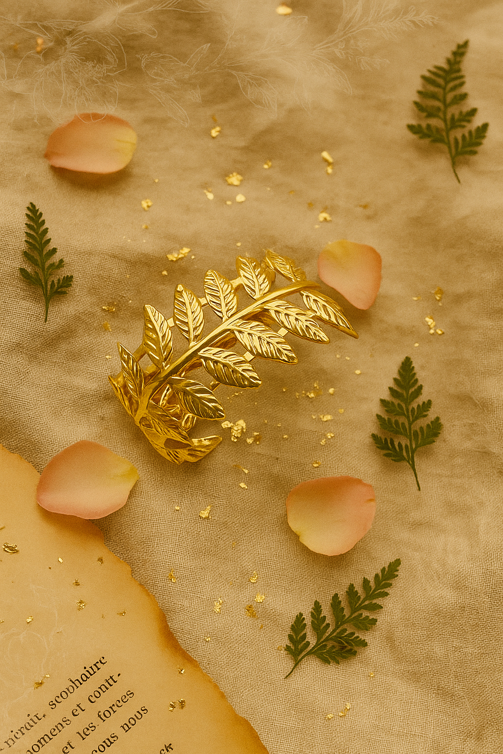 Whispering Fern Cuff – Nature’s Grace in Gold