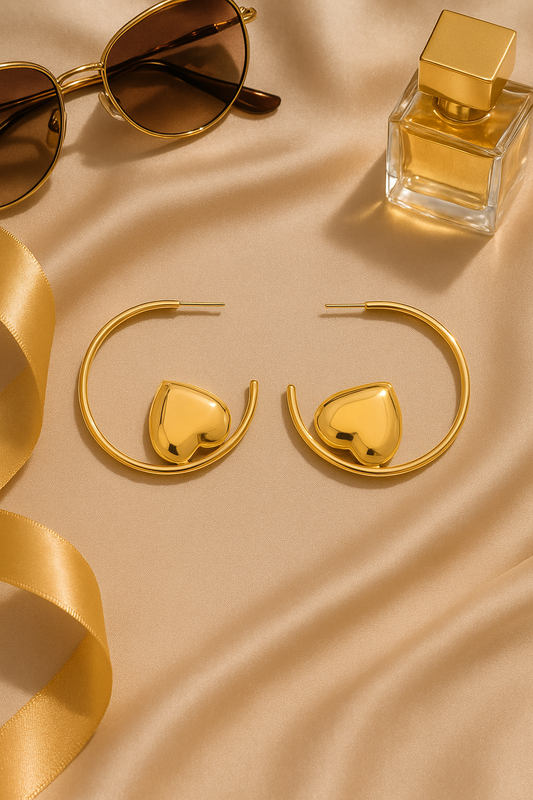 Statement Heart Hoop Earrings