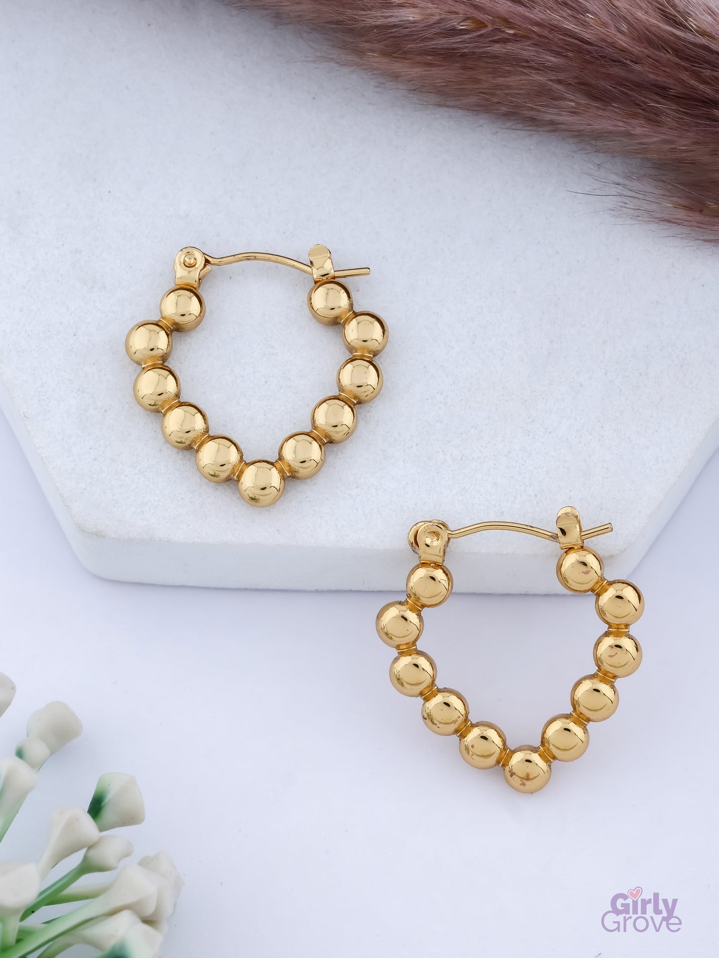 Bubble Heart Hoops