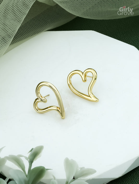 Golden Open Heart Luxe Earrings – Ultimate Premium Edition