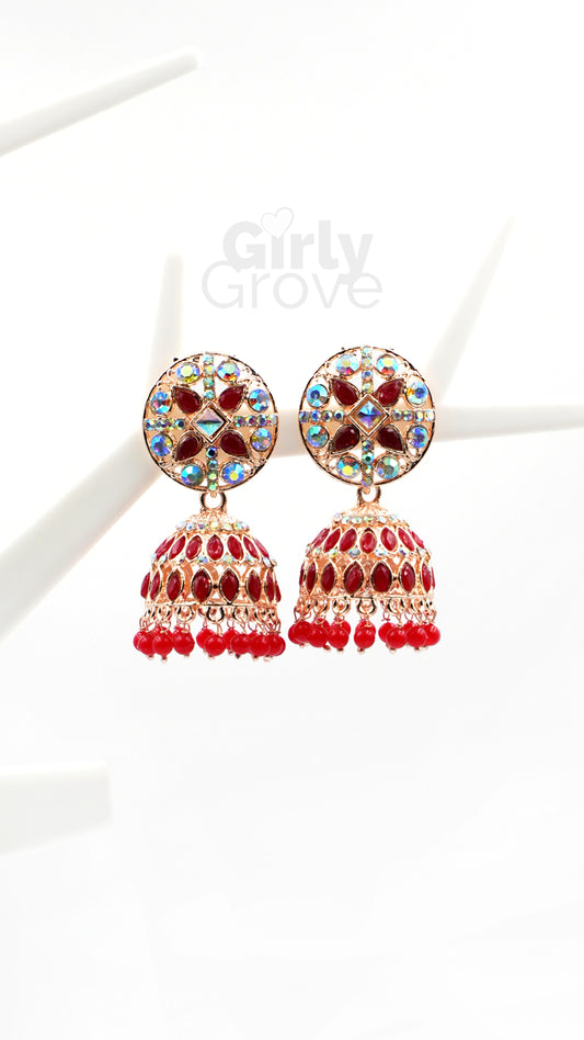 Royal Charm Stone Studded Jhumka Earrings (Copy)