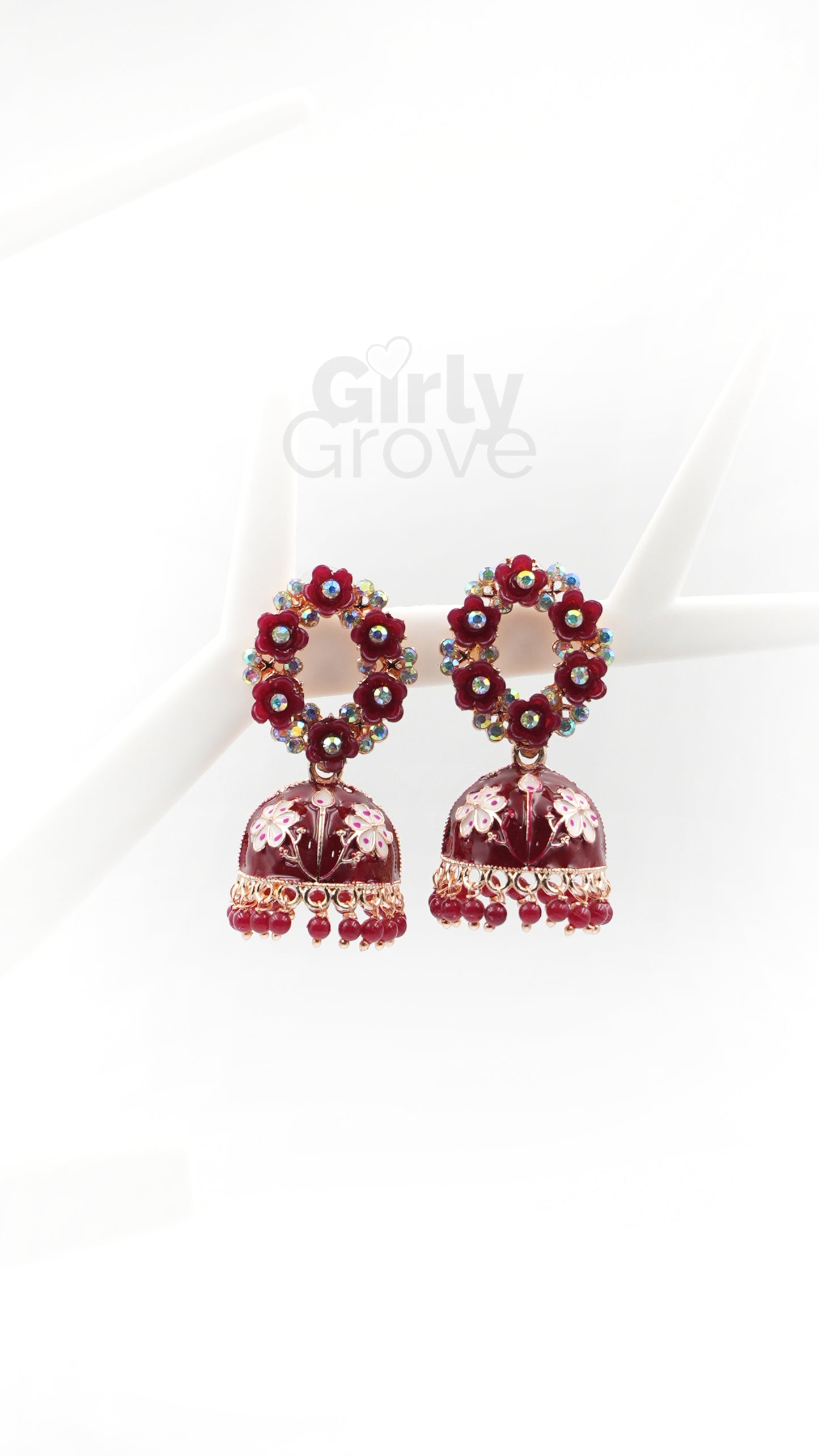 Floral Fantasy Jhumka Earrings