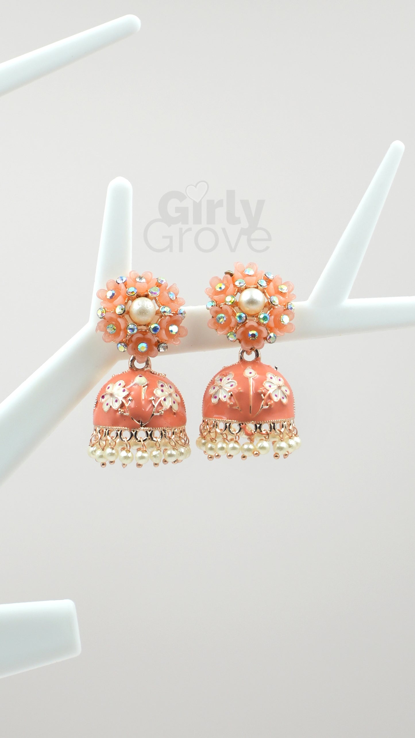 Royal Radiance Enamel Jhumka Earrings