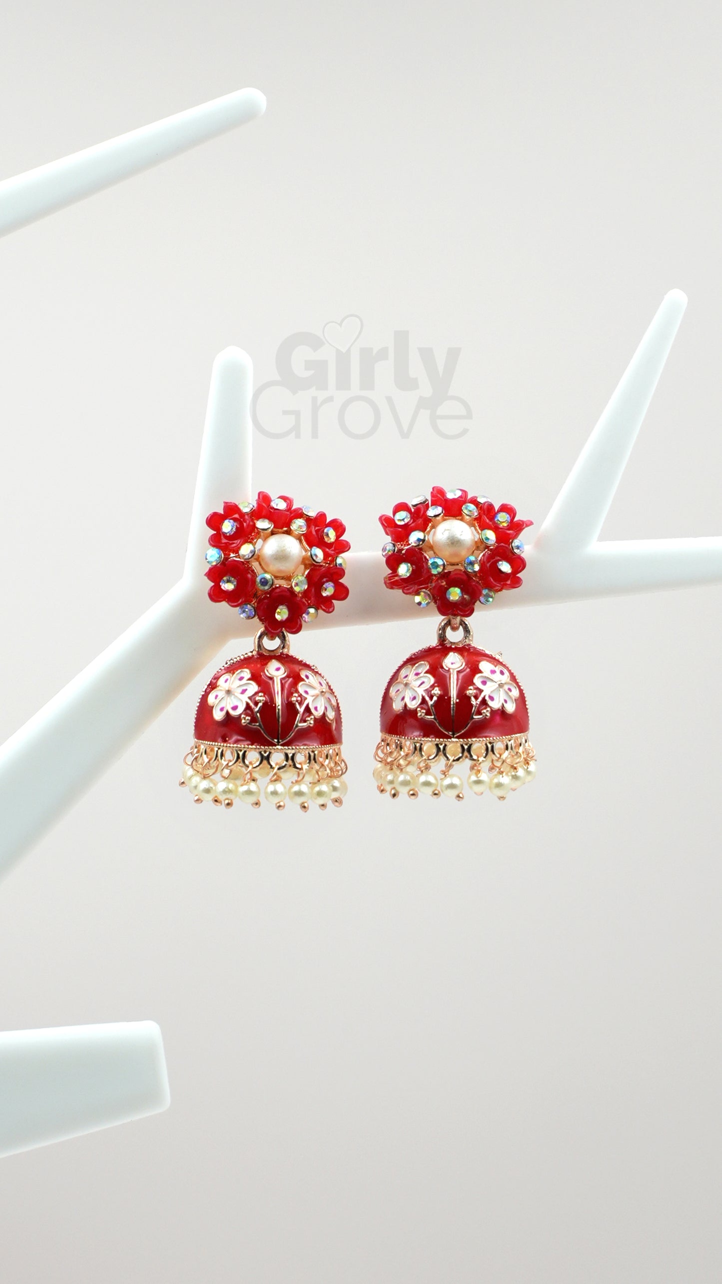 Royal Radiance Enamel Jhumka Earrings