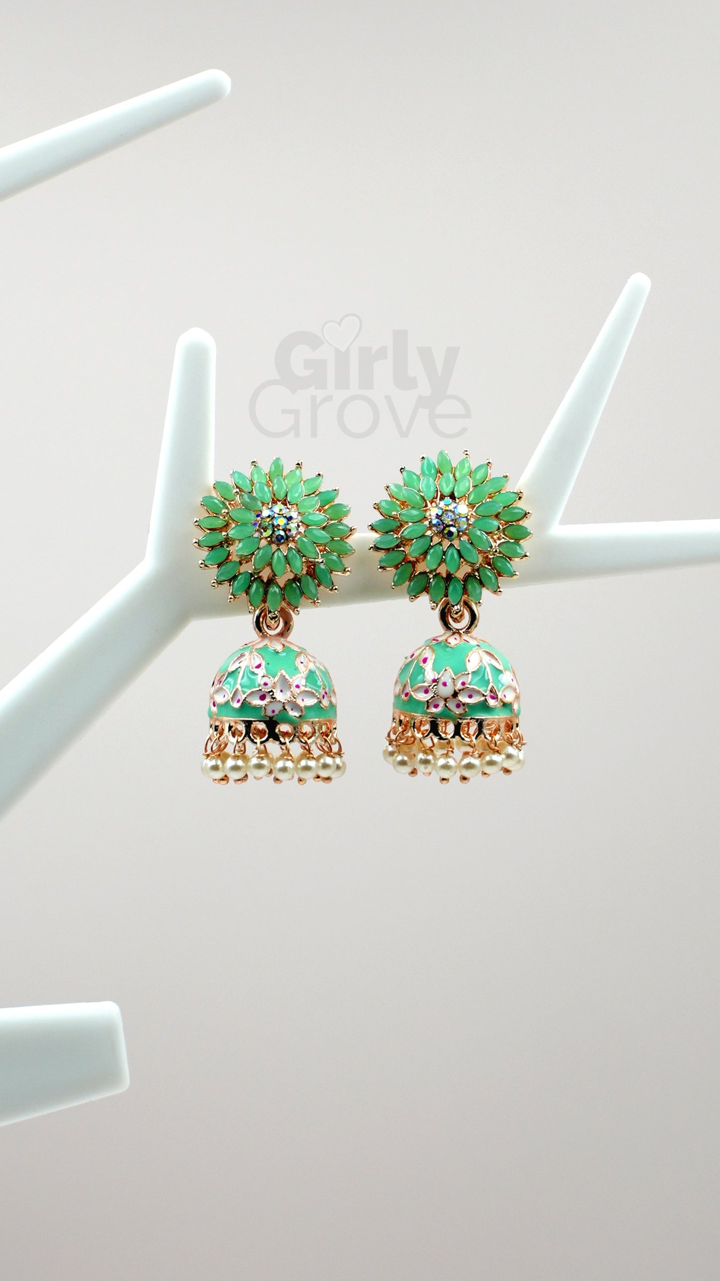 Royal Radiance Enamel Jhumka Earrings