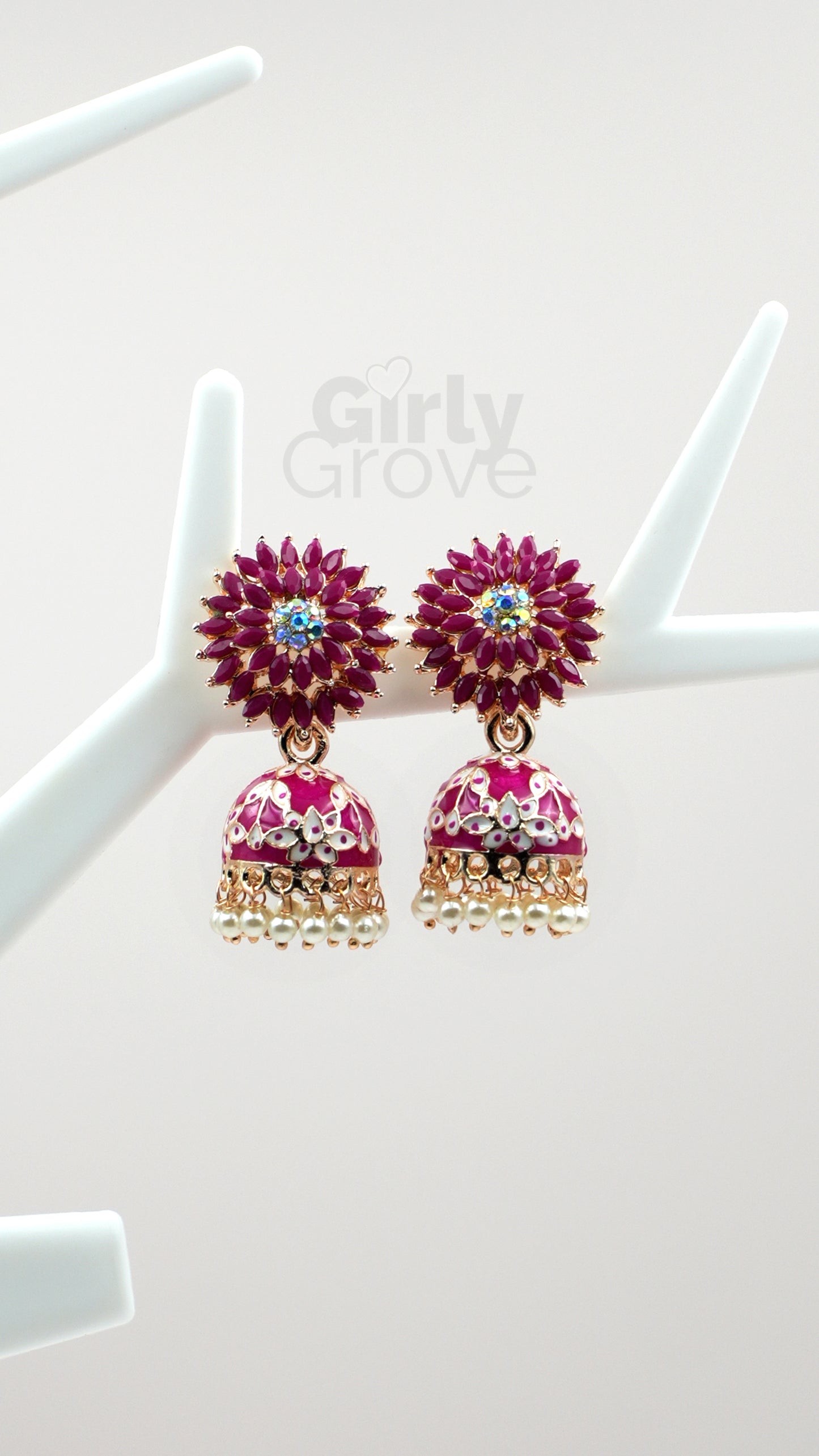 Royal Radiance Enamel Jhumka Earrings