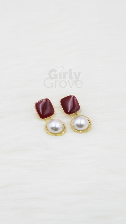 Dual Pearl Drop Earrings