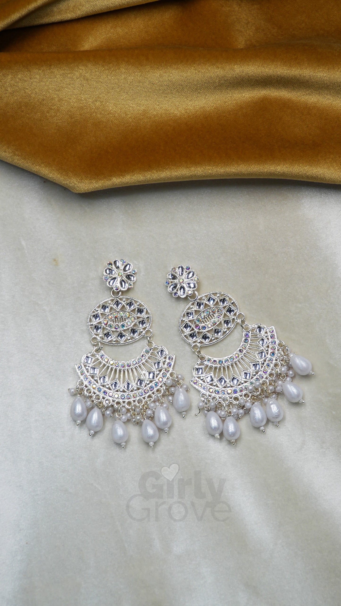 Royal Crystal Chandbali Earrings