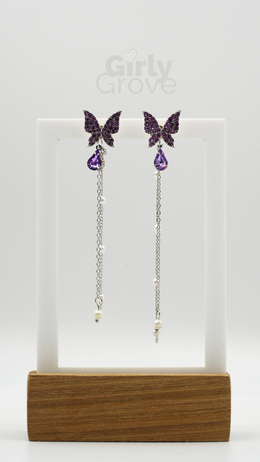 Butterfly Drop Chain Dangle Earrings