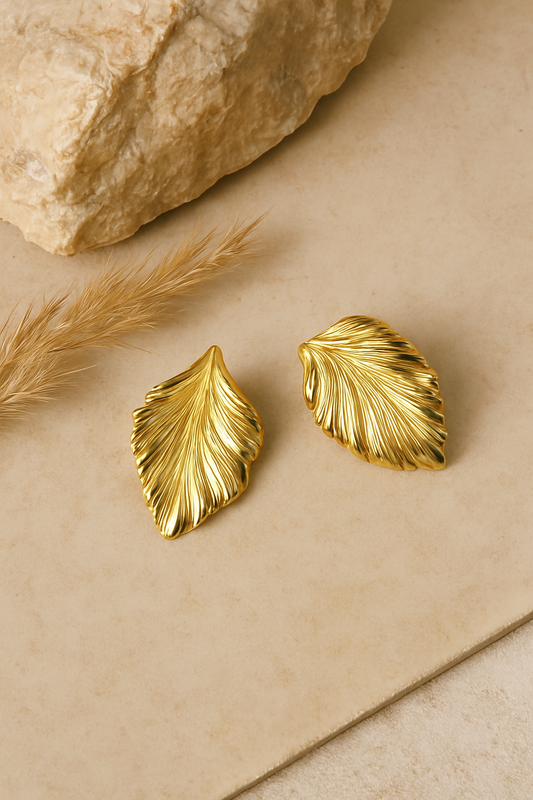 Gilded Leaffall Studs