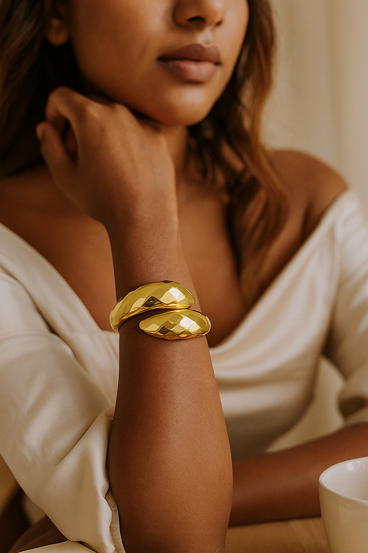 Crush-Ready Hammered Dome Cuff