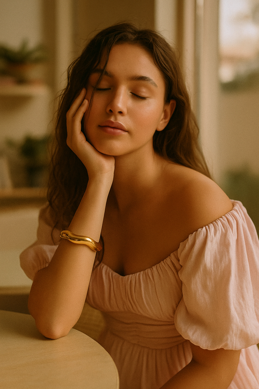Ripple Curve Cuff – Free-Size Elegance in Motion