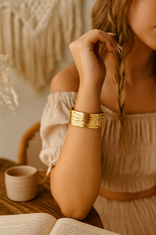 Textured Wave Open Cuff