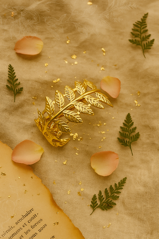 Whispering Fern Cuff – Nature’s Grace in Gold