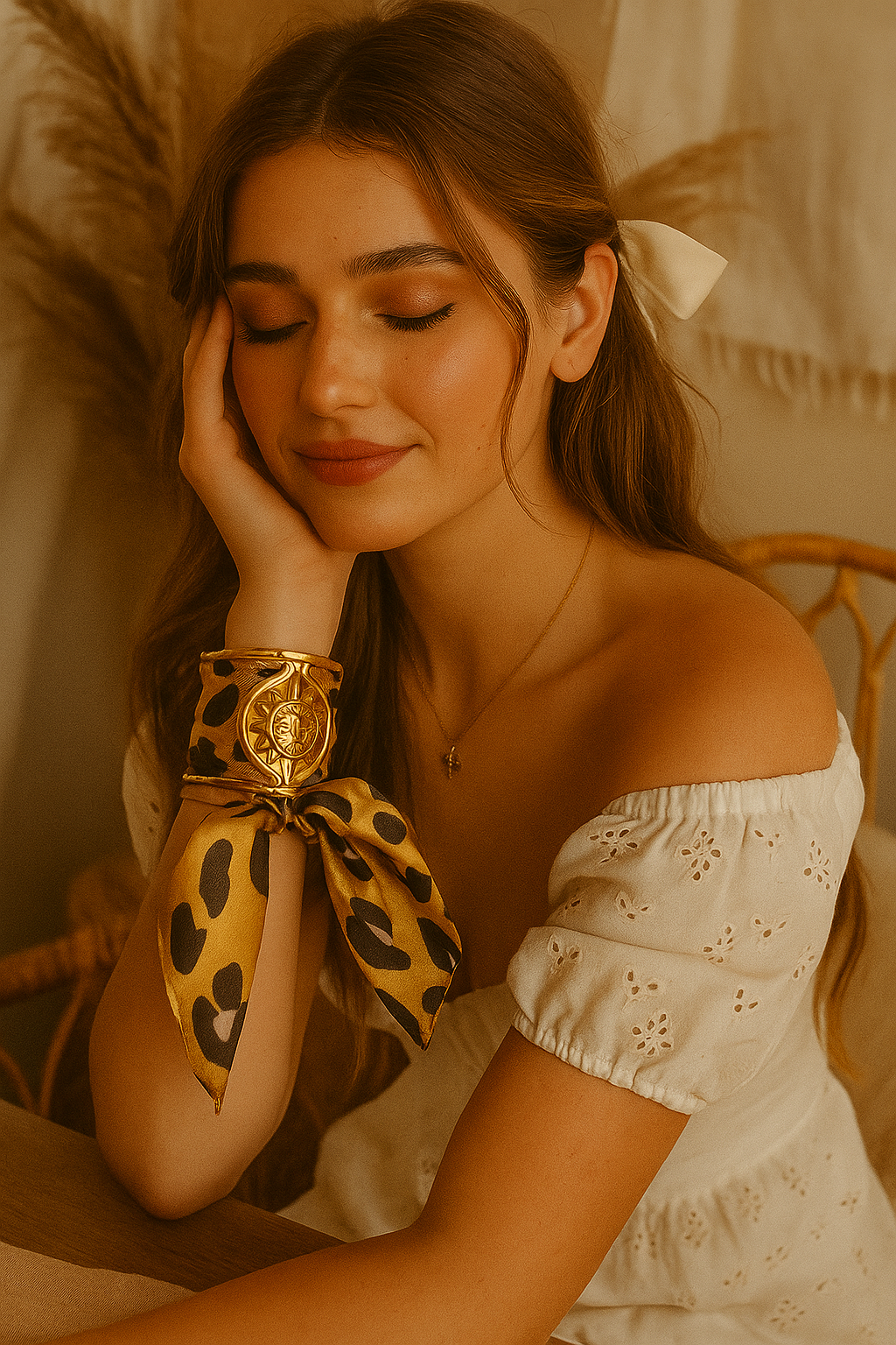 Solar Charm Scarf Cuff – Premium Anti-Tarnish Edition