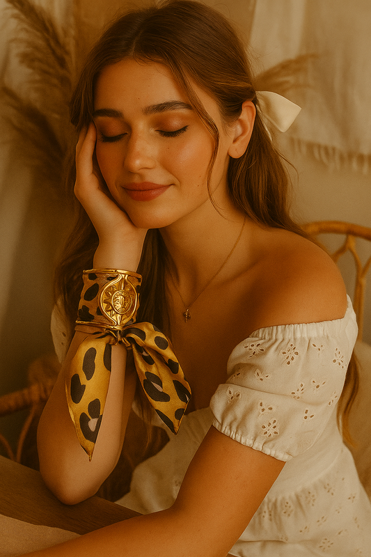Solar Charm Scarf Cuff – Premium Anti-Tarnish Edition
