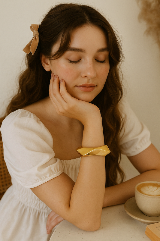 “Butter Twirl Cuff” – Soft curves, bold charm