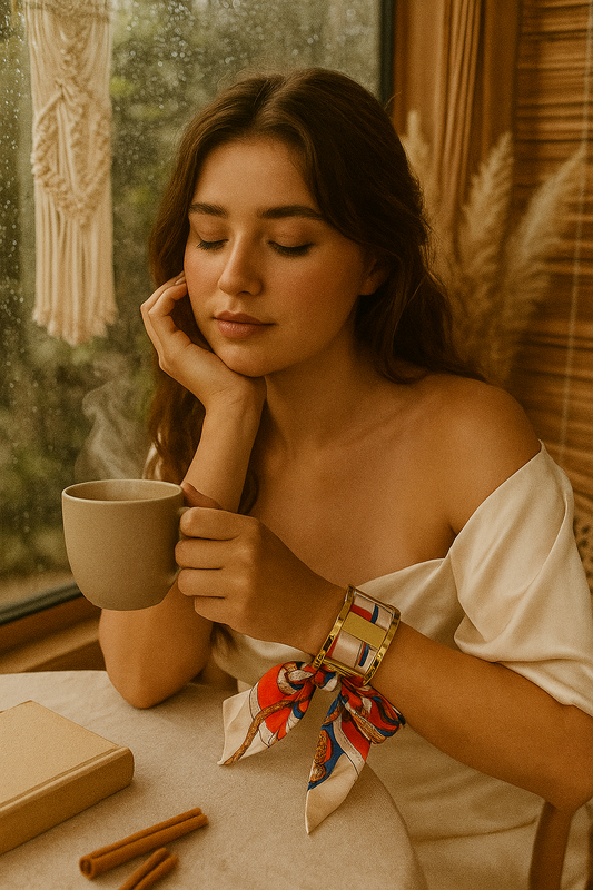 Scarf-Tied Gold Cuff Bracelet