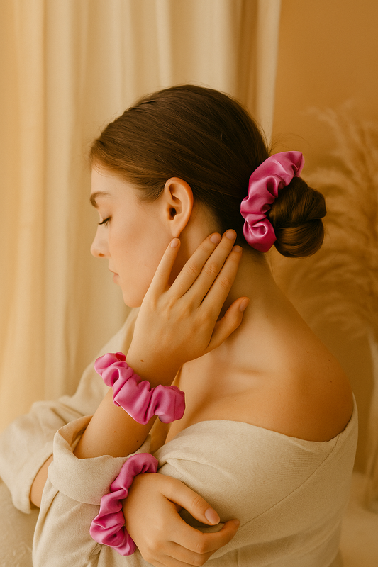 Pink Pop – Premium Satin Scrunchie