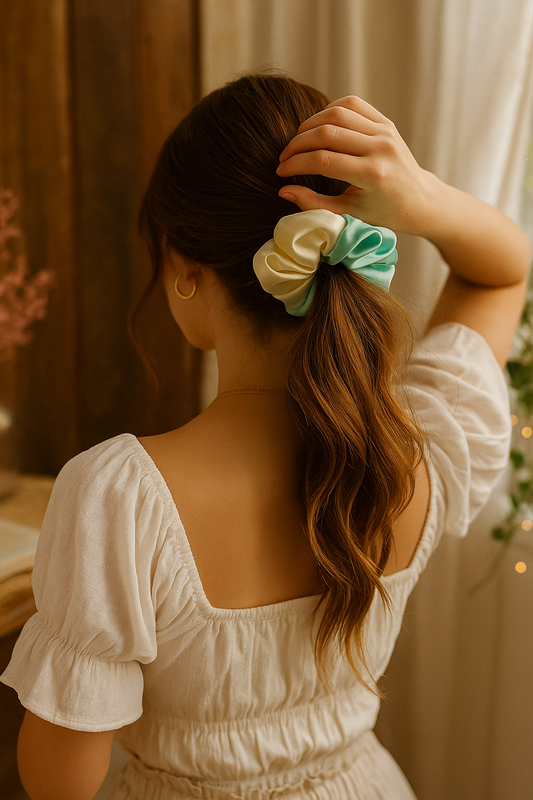 Dual-Tone Butter & Mint – Lemon Sorbet Scrunchie
