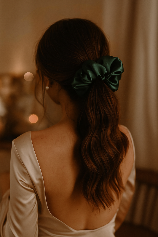 Midnight Pine – Luxe Satin Scrunchie