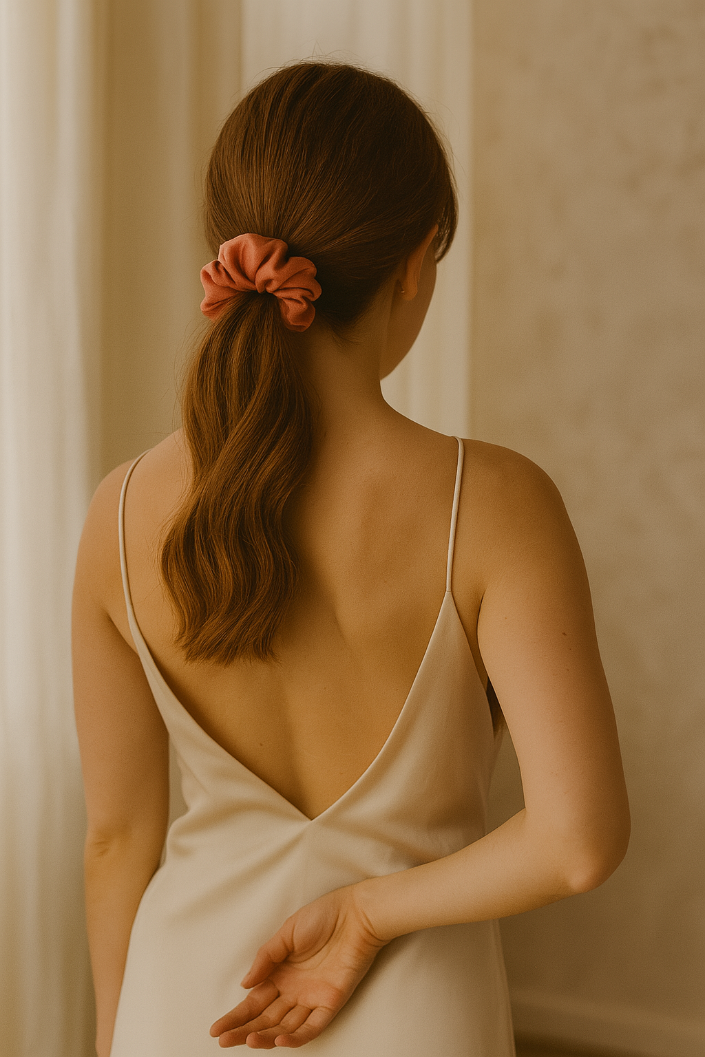 Blush Bloom – Rosy Terracotta Scrunchie