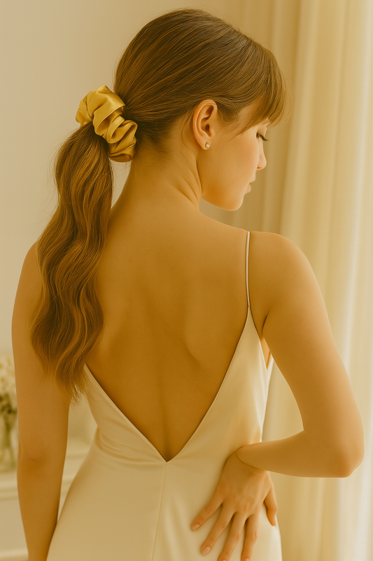 Sunlit Daze – Buttery Gold Scrunchie