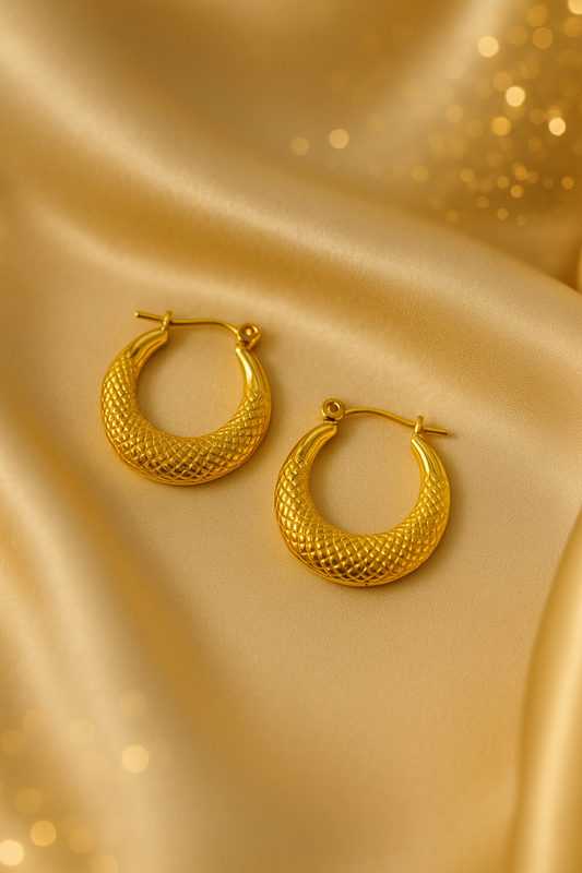 Golden Mesh Hoops – The Vintage Glam Edit