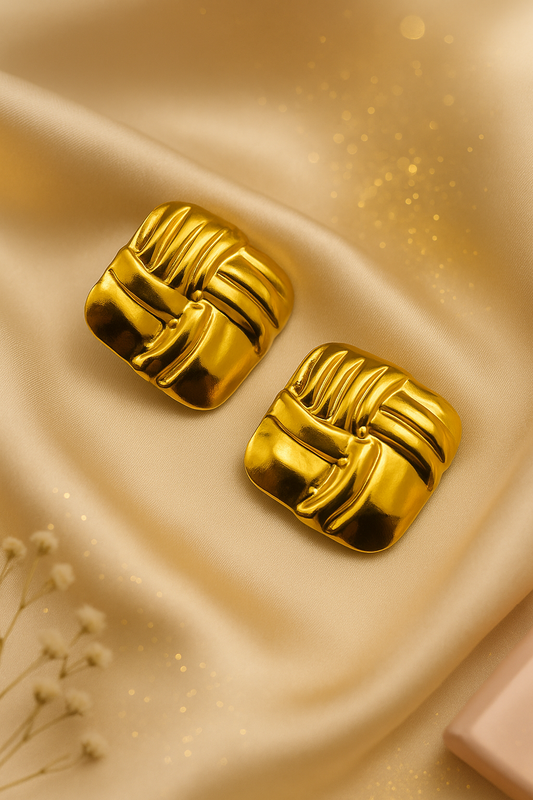 Drape Square Studs – Bold Is Beautiful