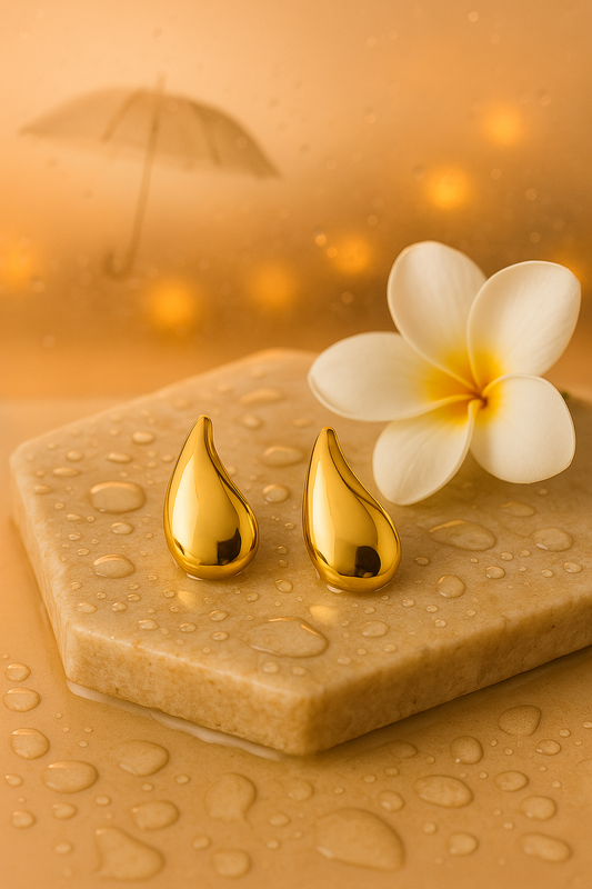 Raindrop Glow Studs – 18K Gold Plated