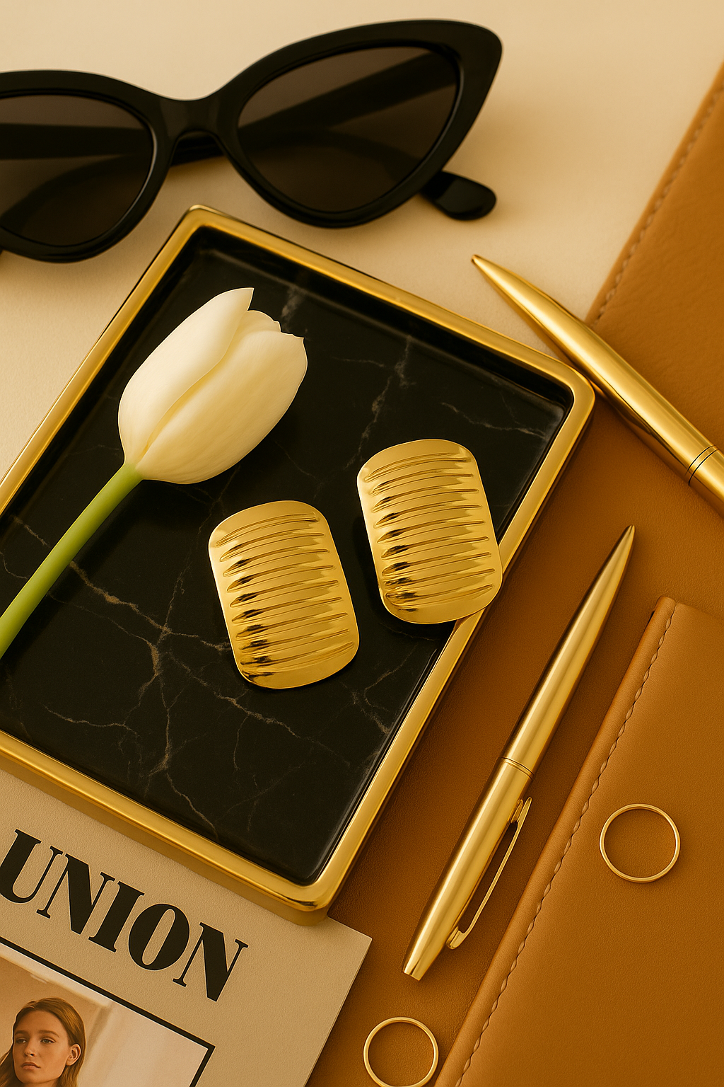 Power Curve Studs – 18K Bold Edition