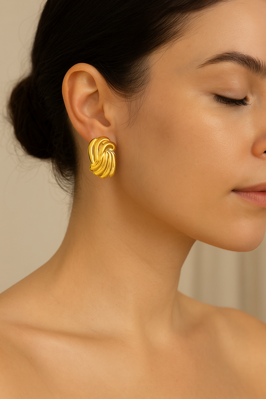 Twist Luxe – Sculpted Gold Earrings