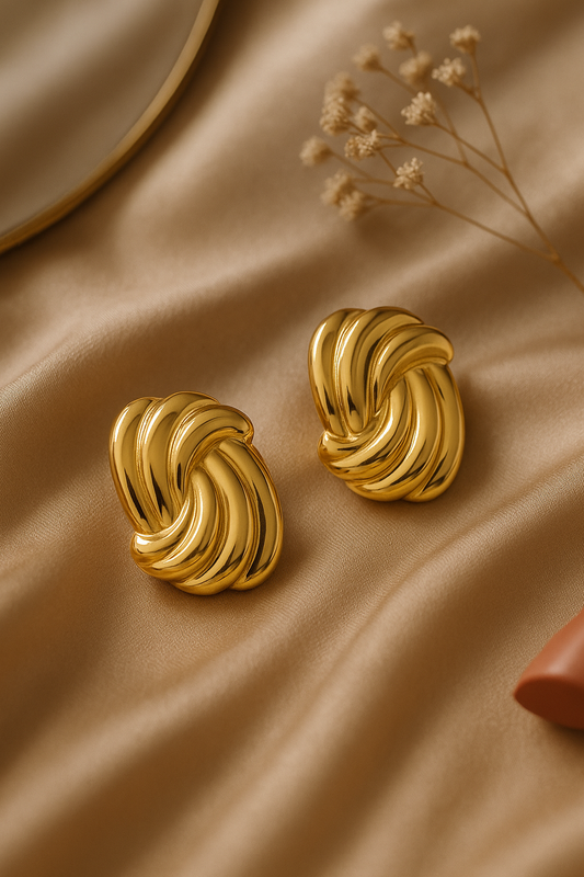 Twist Luxe – Sculpted Gold Earrings