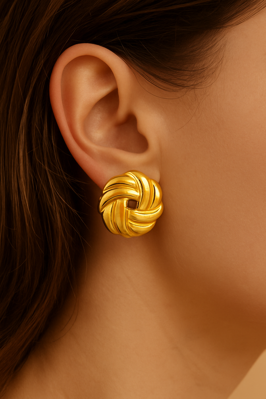 The Bold Sculpt – 18K Gold Finish Earrings