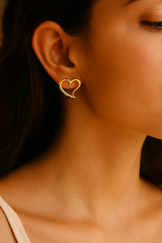 Golden Open Heart Luxe Earrings – Ultimate Premium Edition