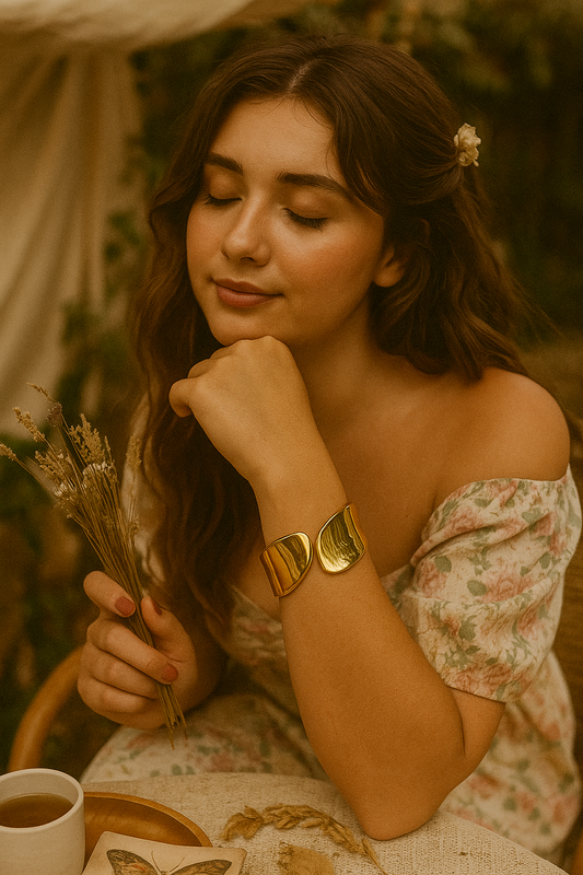 Oval Aura Cuff – Café Date Energy, Wrist Edition