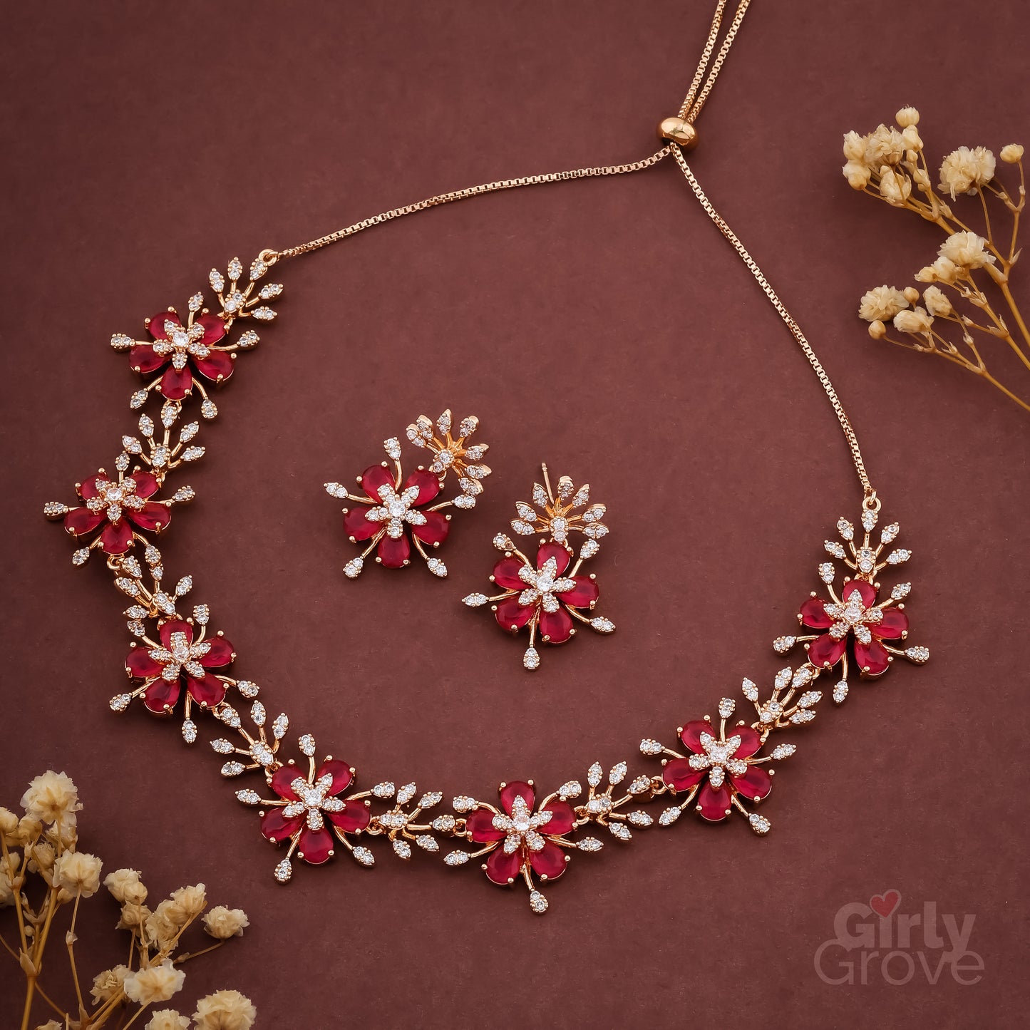 Floral DC Necklace Set 🌹