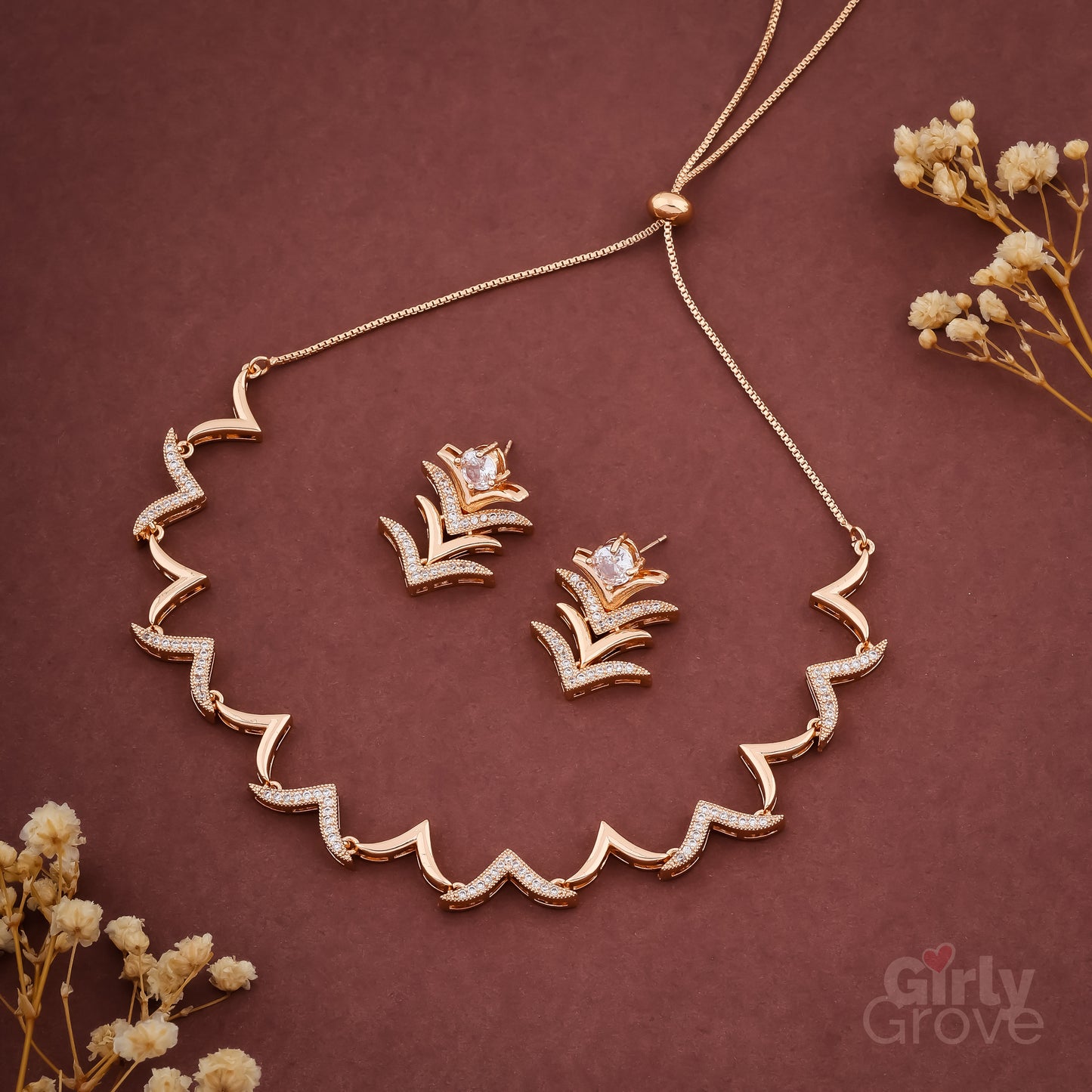 Chevron Sparkle Necklace Set
