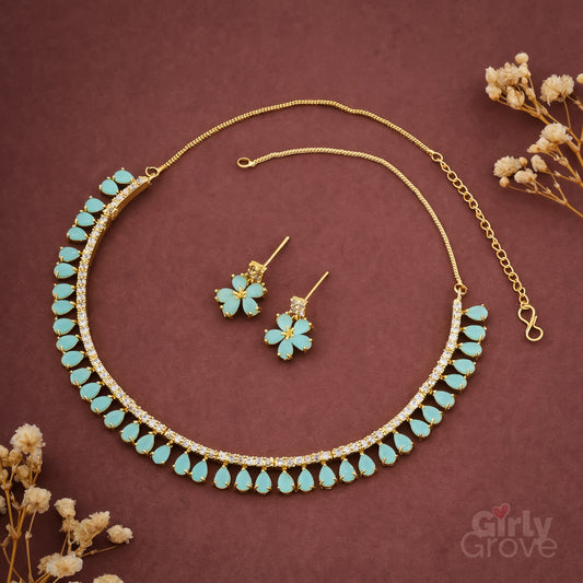 Floral Charm Necklace Set