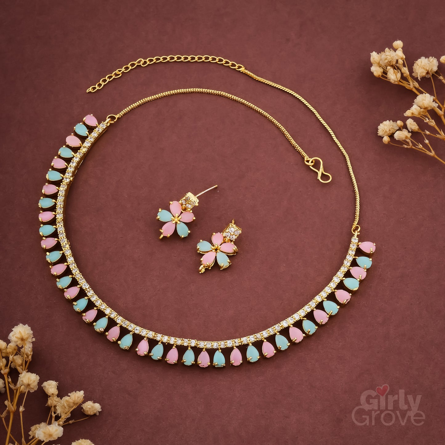 Pastel Blossom Necklace Set