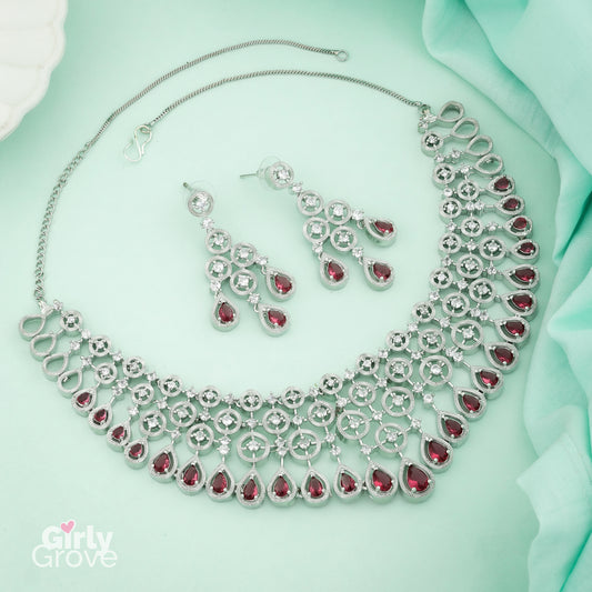 Ruby Radiance Diamond Necklace Set