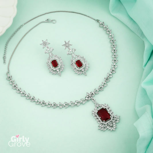 Ruby Radiance Diamond Necklace Set