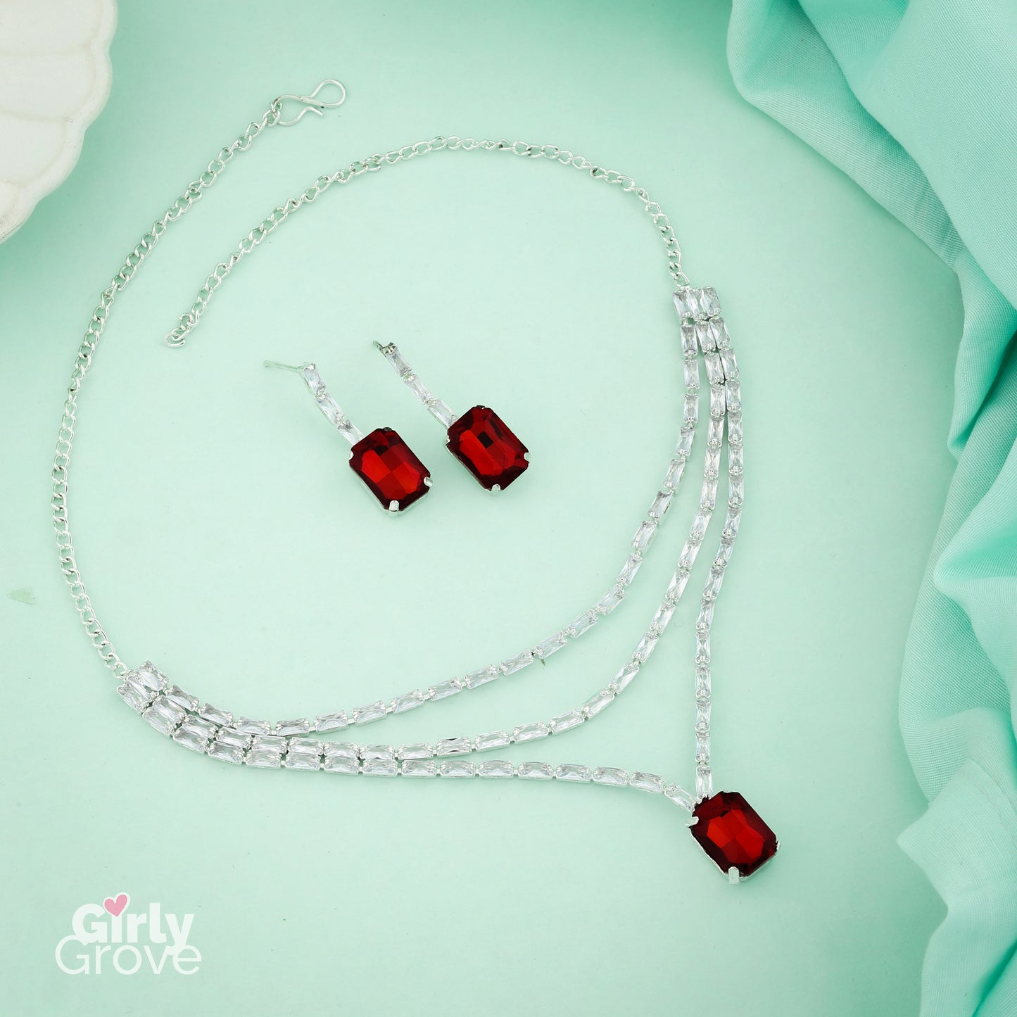 Crimson Elegance Necklace Set