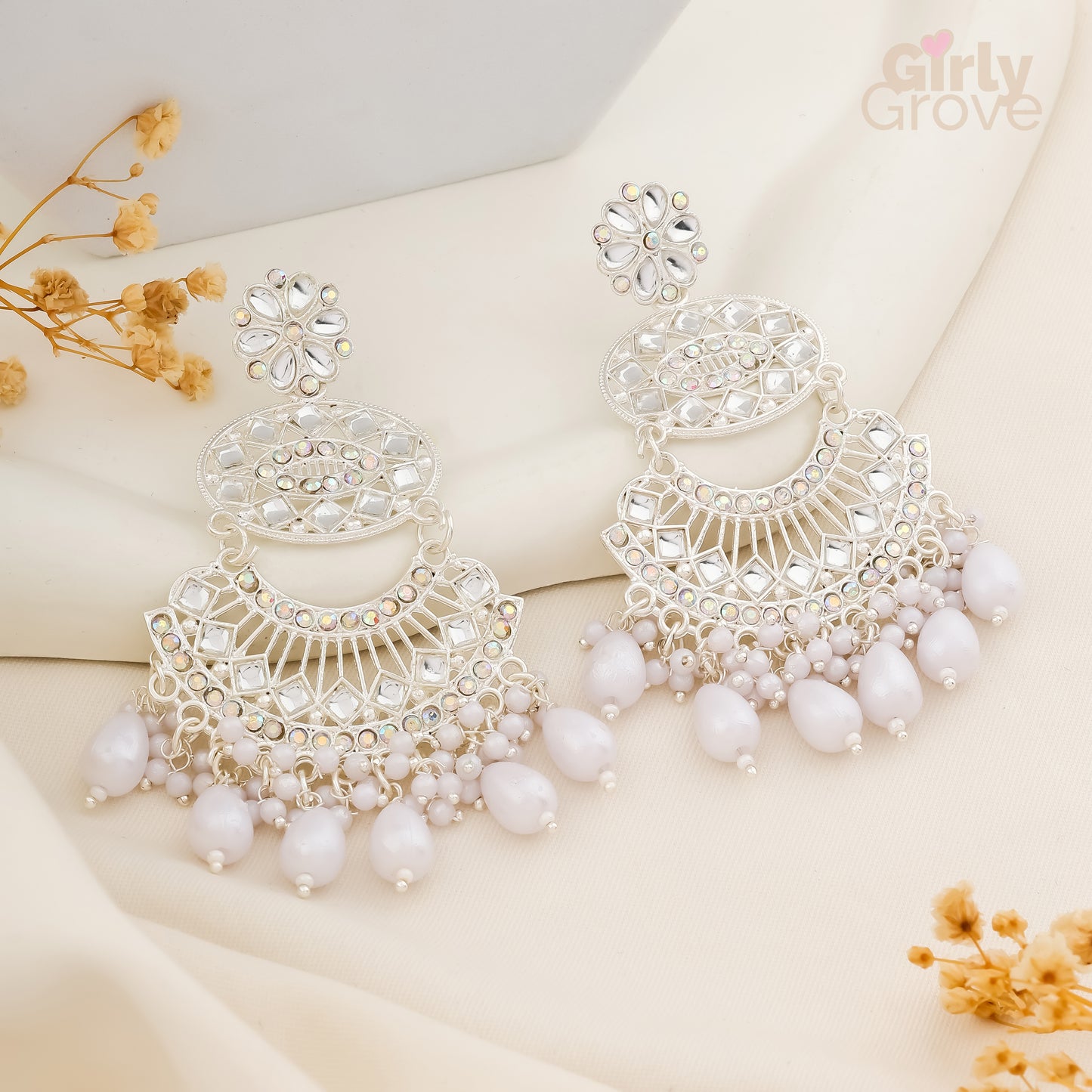 Royal Crystal Chandbali Earrings