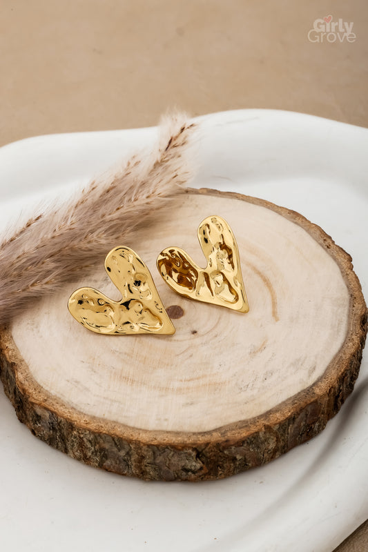 Molten Heart Earrings – Bold & Unique