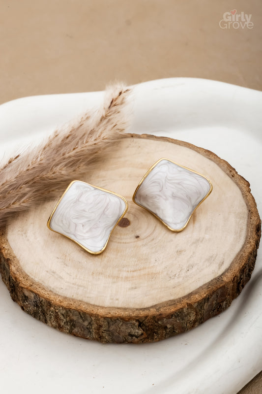 Marble Luxe Earrings – Tarnish-Free &amp; Statement Chic