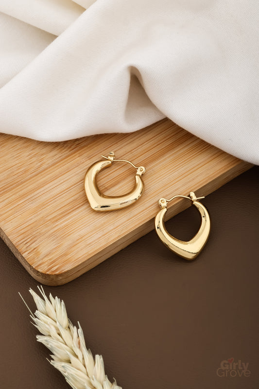 Sleek Heart Hoop Earrings
