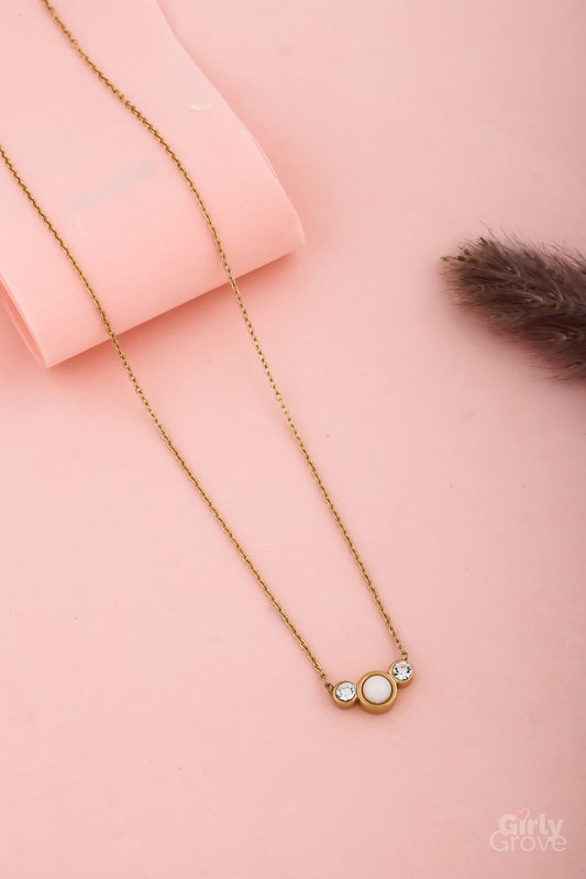Pearl & Crystal Trio Necklace
