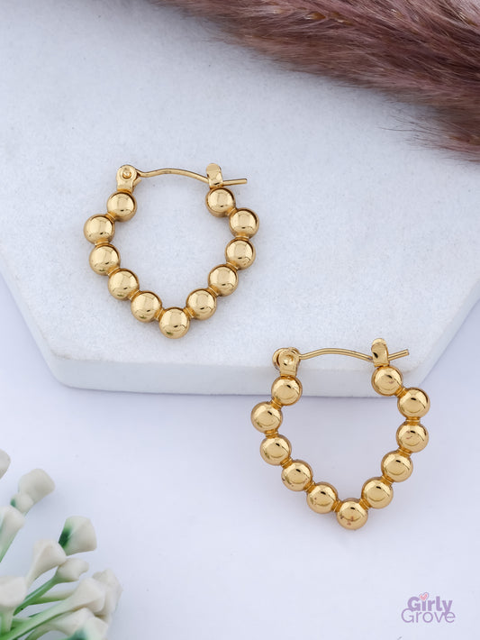 Bubble Heart Hoops
